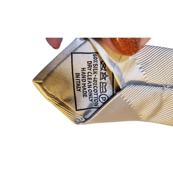 Brioni Neck Tie Mens Luxury Designer Gray Solid Textured‎ Stripe Italian Silk - Picture 8 of 12
